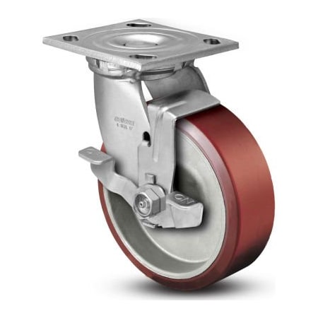 Colson Colson 4 Series Swivel Plate Caster 4.08199.939 BRK7 Polyurethane With Brake 8" Dia. 1250 Lb. 4.08199.939 BRK7